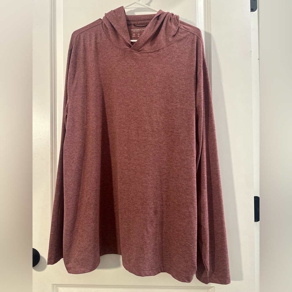 Abercrombie & Fitch Men’s XXL A&F Air Knit Hoodie Burgundy Pullover Soft